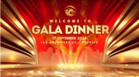 Red Maximalist Gala Dinner Party Digital Disp Affichage numérique (16:9) template