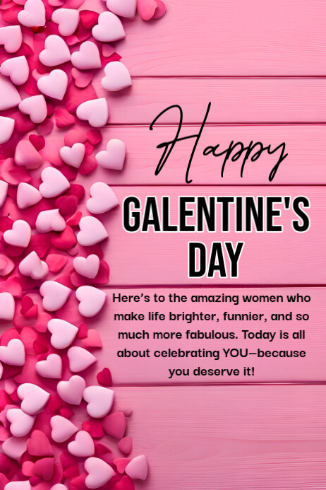 Red Maximalist Galentine's Day  Poster Plakat template