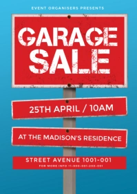 Red Maximalist Garage Sale Flyer  A3 template