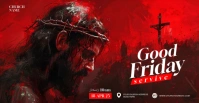 Red Maximalist Good Friday  Facebook Event Cover template