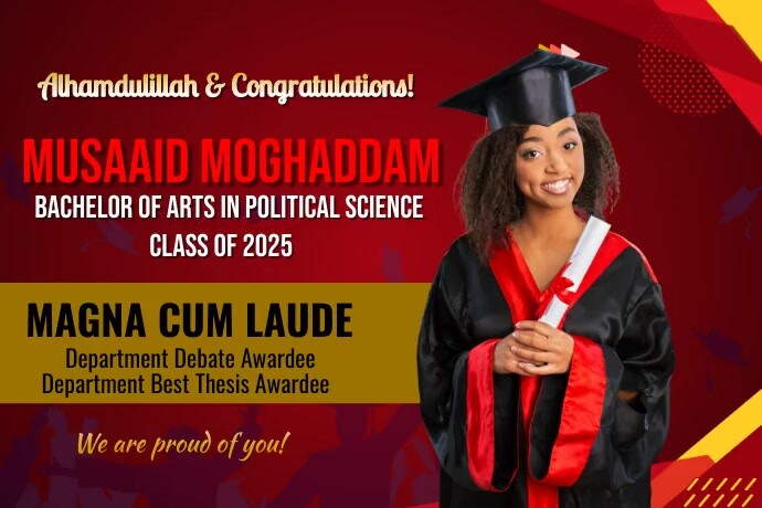 Red Maximalist Graduation Ceremony Red Banner template