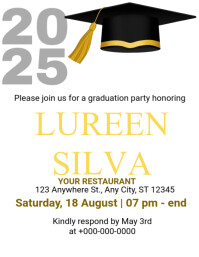 Red Maximalist Graduation Party Invitation Flyer (us Letter) template