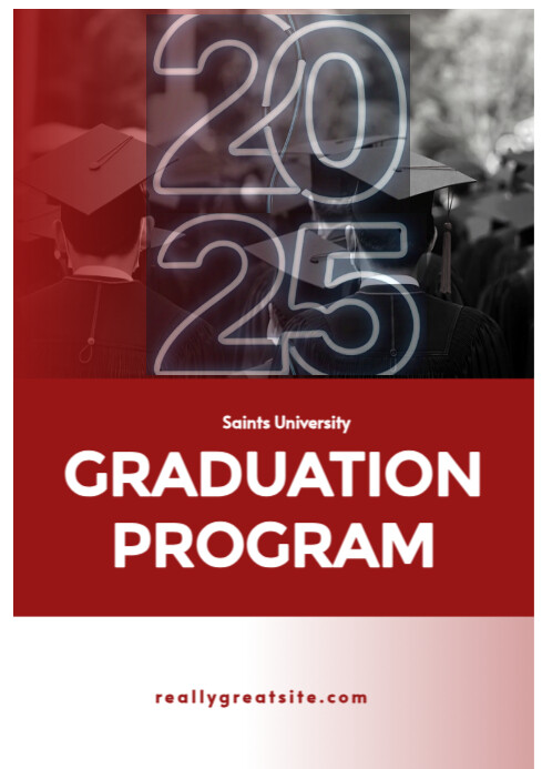Red Maximalist Graduation Program  A4 template