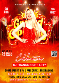 Red Maximalist Grand Opening Flyer A4 template
