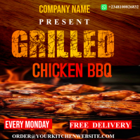 Red Maximalist Grilled Chicken BBQ Instagram Post Instagram-Beitrag template