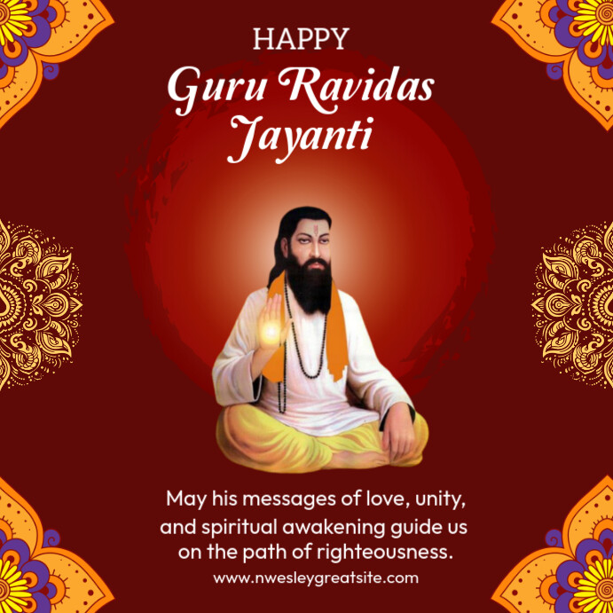 Red Maximalist Guru Ravidas Jayanti Instagram Post Templat | PosterMyWall