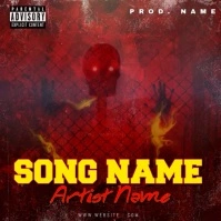 Red Maximalist Halloween Album Cover ปกอัลบั้ม template