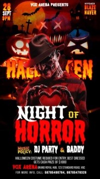 Hitam Halloween Horror Night Affichage numérique Template