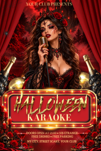Czerwony Halloween Karaoke Night Banner 4 × 6 Fuß Template