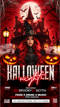 สีแดง Halloween Nightclub Event Instagram Story Template