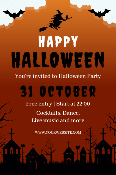 Red Maximalist Halloween Poster Template | PosterMyWall