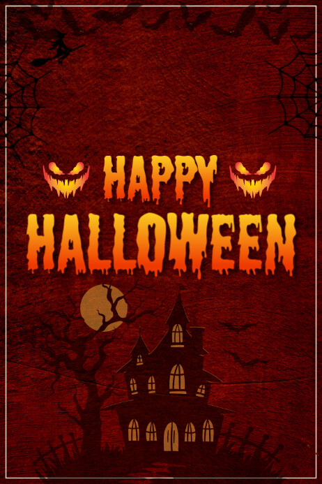 Red Maximalist Halloween  Poster template