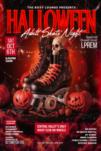 Red Halloween Skate Night 海报 Template
