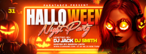 Red Maximalist Halloween Special Party Facebook Cover Photo template