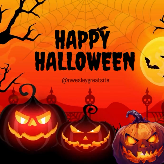 Red Maximalist Halloween Square (1:1) template