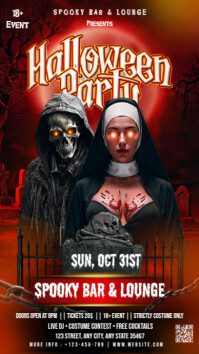 Black Halloween Party Instagram Story Template