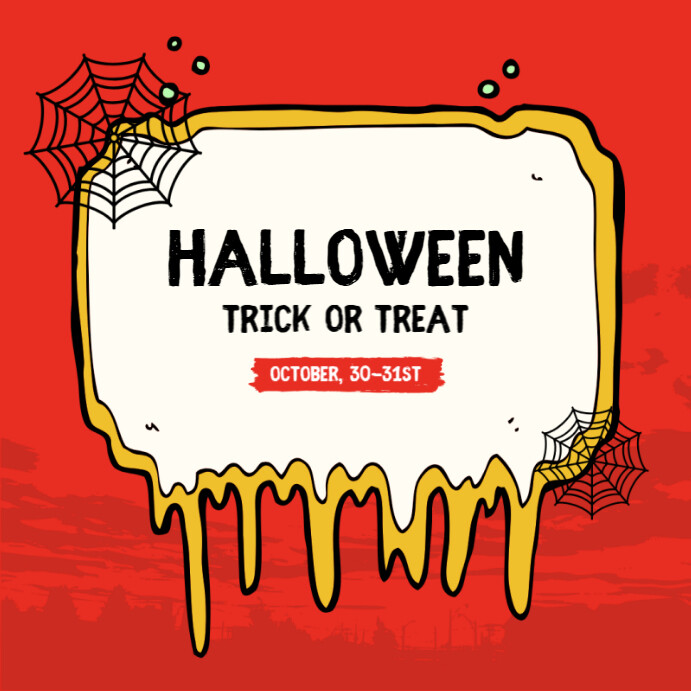 Copy of Red Maximalist Halloween Trick Or Treat Instagram Post ...