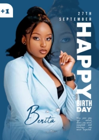 Red Maximalist Happy Birthday A4 template