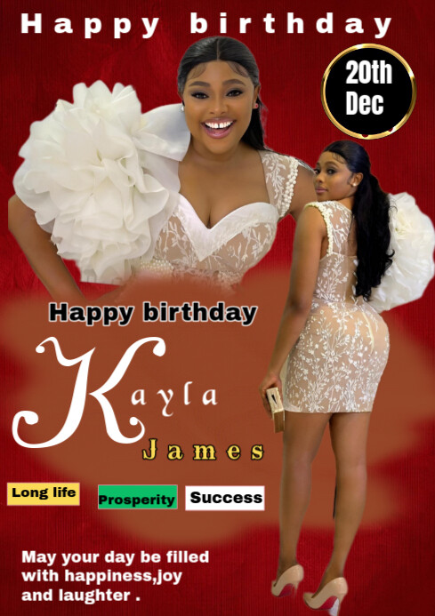 Red Maximalist Happy Birthday Design Poster  A4 template