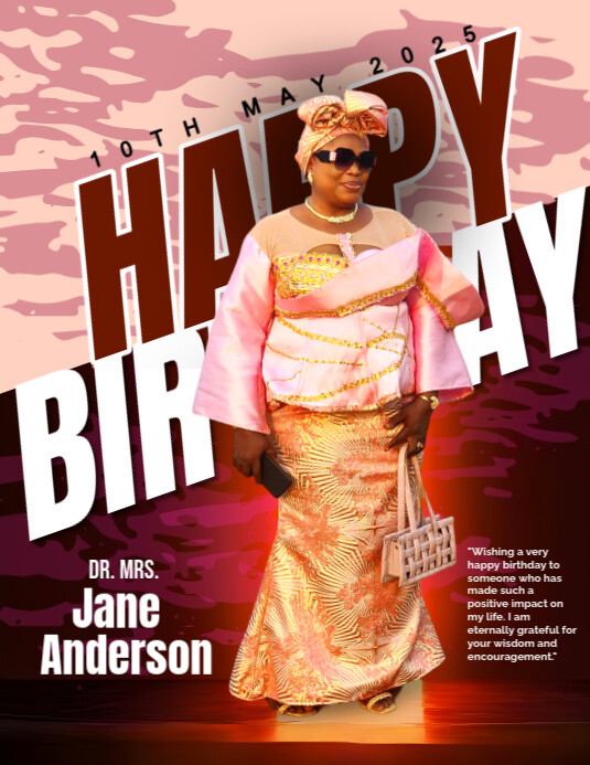 Copy of Red Maximalist Happy Birthday Flyer (us Letter) | PosterMyWall