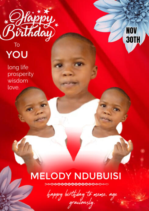 Copy of Red Maximalist Happy Birthday Flyer A4 | PosterMyWall