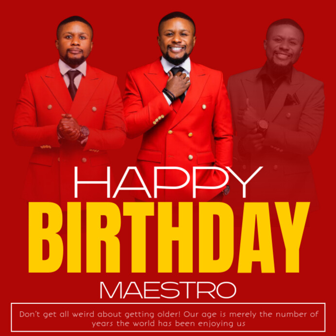 Red Maximalist Happy Birthday Flyer Instagram Post Template | PosterMyWall
