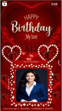Red Maximalist Happy Birthday My Love  Instagram Story template