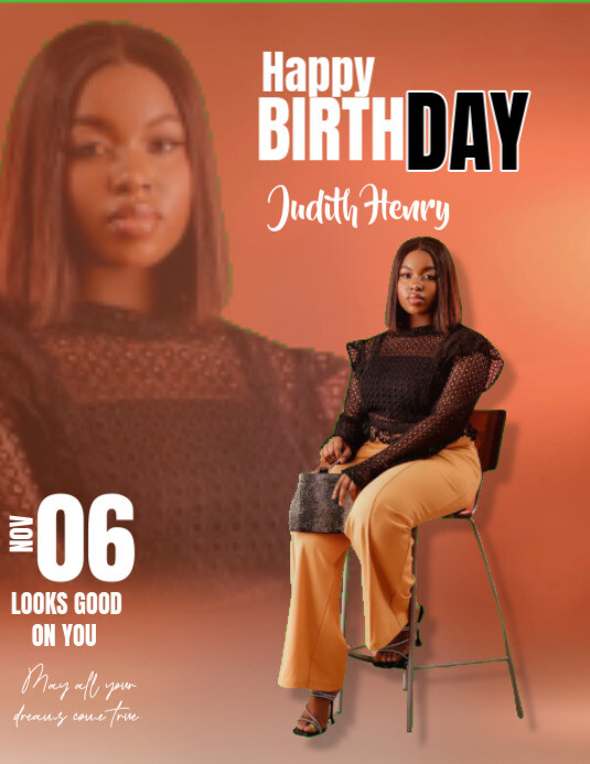 Copy of Red Maximalist Happy Birthday Templates Flyer (us Letter ...