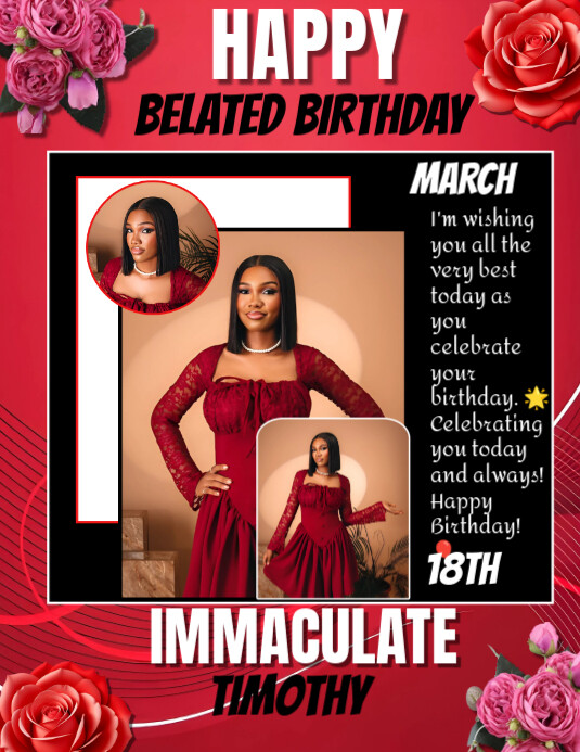 Copy of Red Maximalist Happy Birthday To You Flyer (us Letter ...