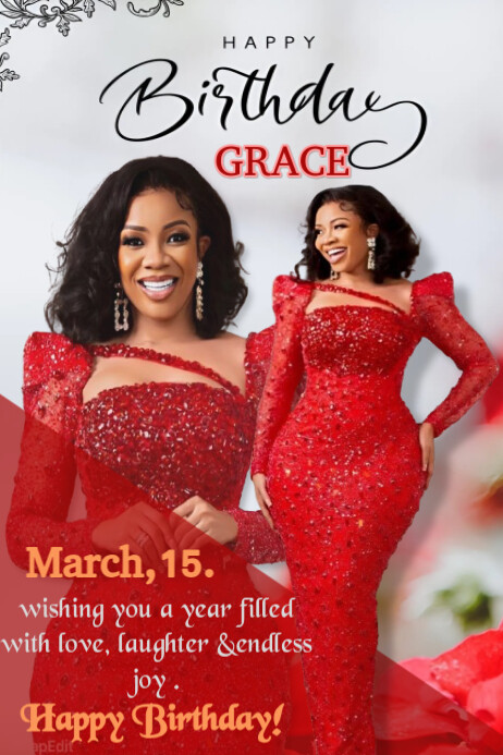 Copy of Red Maximalist Happy Birthday To You Poster | PosterMyWall