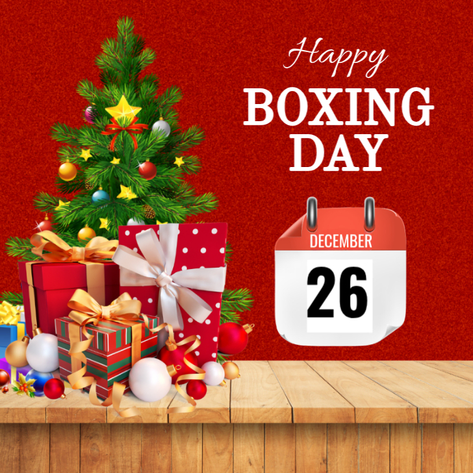 Red Maximalist Happy Boxing Day Instagram Post Template | PosterMyWall