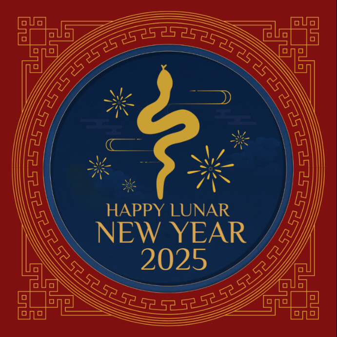 Red Maximalist Happy Chineese New Year Instagram Post Template ...