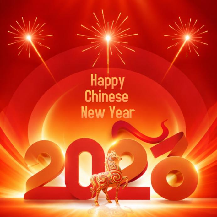 Red Maximalist Happy Chinese New Year 2026 Instagram Post Template ...