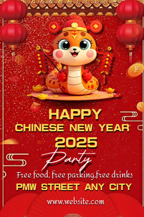 Copy of Red Maximalist Happy Chinese New Year Design Template Poster ...