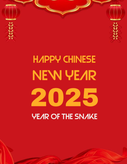 Red Maximalist Happy Chinese New Year Flyer (us Letter) Template ...