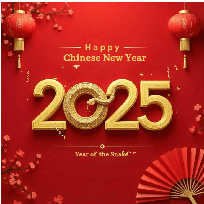 Copy of Red Maximalist Happy Chinese New Year Instagram Post | PosterMyWall