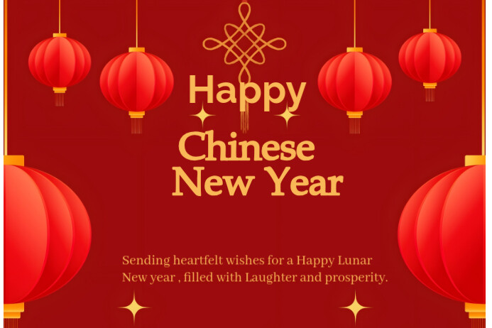 Plantilla de Red Maximalist Happy Chinese New Year Poster | PosterMyWall