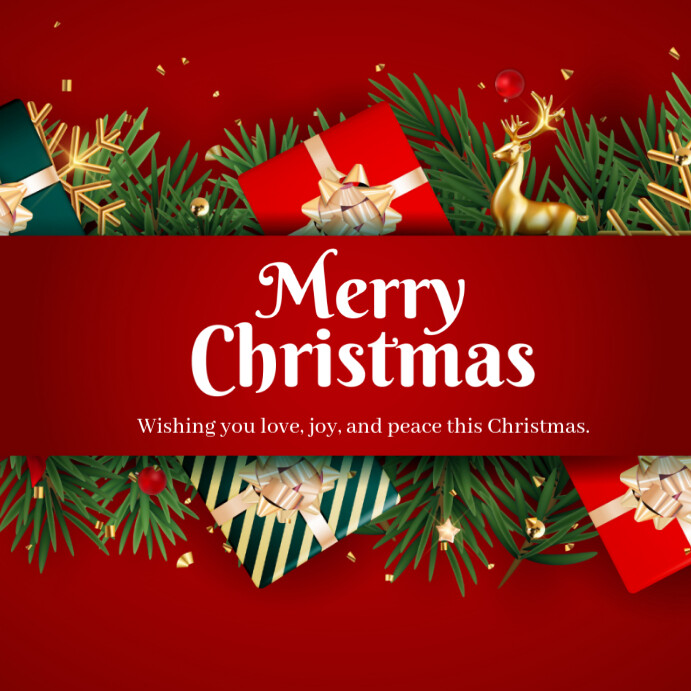 Plantilla de Red Maximalist Happy Christmas Day Wish Cards Instagram ...