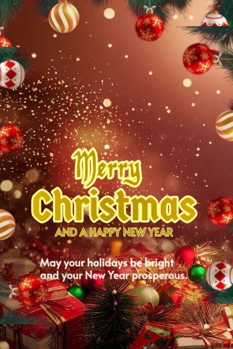 Copy of Red Maximalist Happy Christmas Poster | PosterMyWall