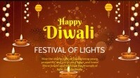 Red Maximalist Happy Diwali  Digital Display (16:9) template