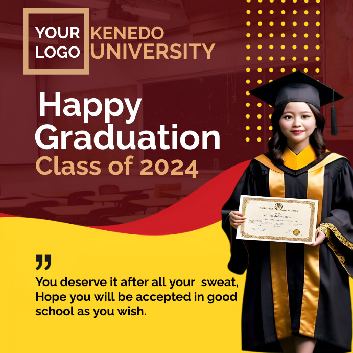 Red Maximalist Happy Graduation Instagram Pos Template | PosterMyWall