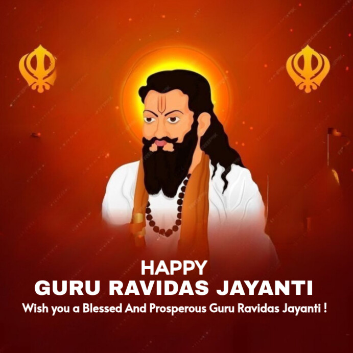 Red maximalist happy guru ravidas jayanti instagram post Template ...
