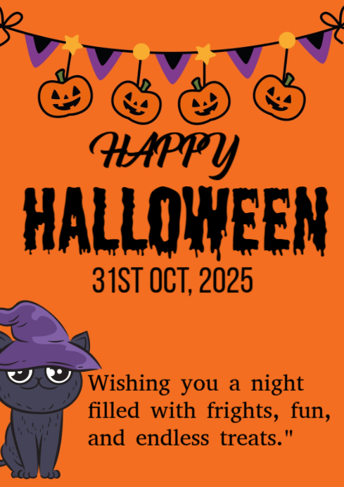 Red Maximalist Happy Halloween Flyers Template  A4