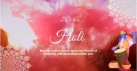 Red Maximalist Happy Holi Wish Video  Facebook Shared Image flyer template