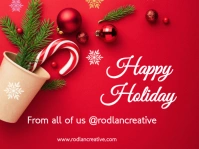 Red Maximalist Happy Holiday  Presentation template