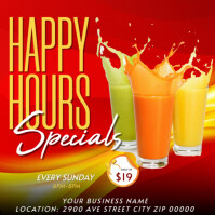 Red Maximalist Happy Hour Flyer Album Cover Albumcover template