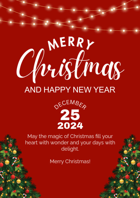 Copy of Red Maximalist Happy Merry Christmas Flyers A4 | PosterMyWall