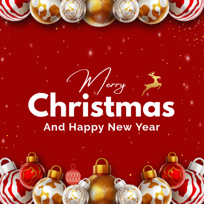 Plantilla de Red Maximalist Happy Merry Christmas Wishes Instagram Post ...