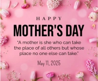 Red Maximalist Happy Mother's Day Celebration Wishes  Medium Rectangle template