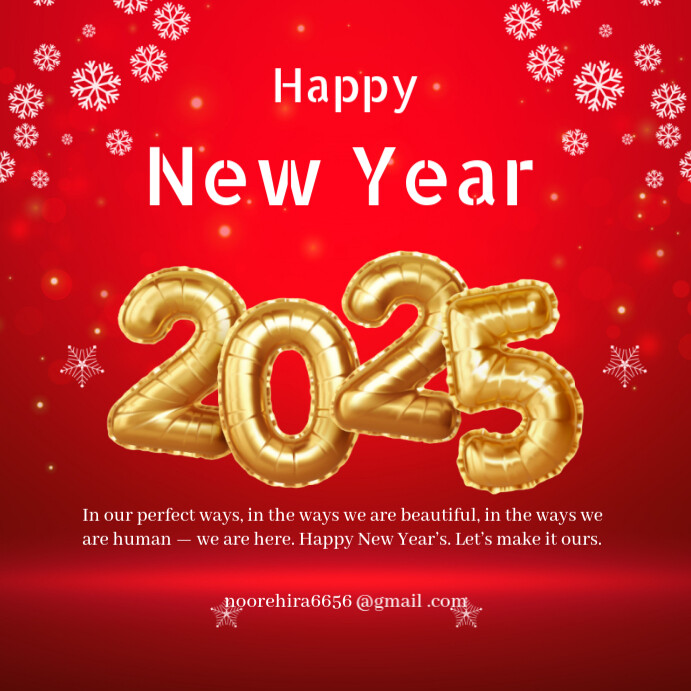 Red Maximalist Happy New Year 2025 Greeting Cards Instagram Post ...
